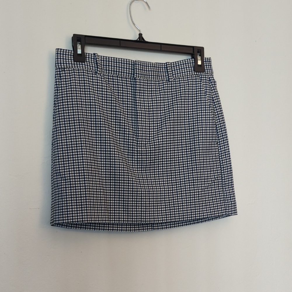 Madewell Navy and White Mini Skirt